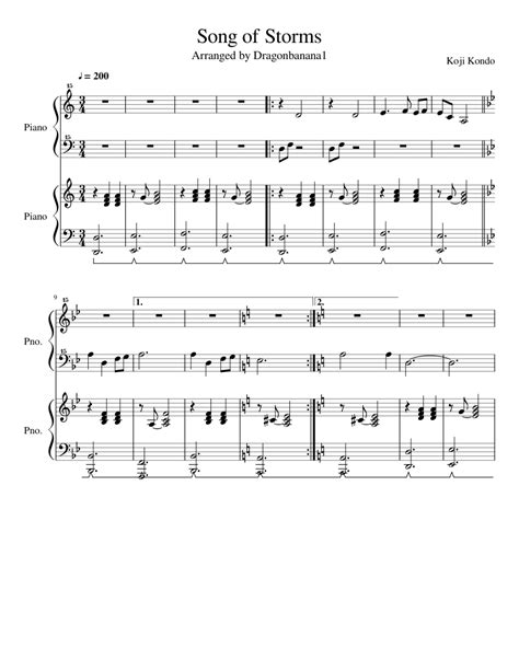 It's a great song and a lot of fun to play on piano. Song of Storms Sheet music for Piano (Piano Duo) | Musescore.com