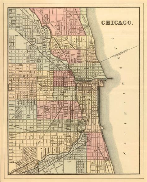 Antique Chicago City Map Print 16 X 20 By Ancientshades On Etsy 3000