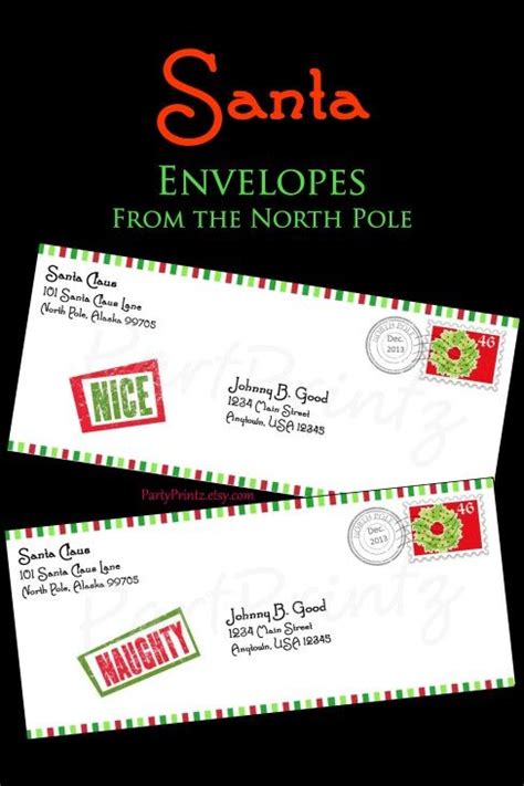 Free printable santa envelopes #3: Pin on xmas
