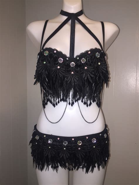 custom size dark angel rave bra rave outfit edc costume etsy