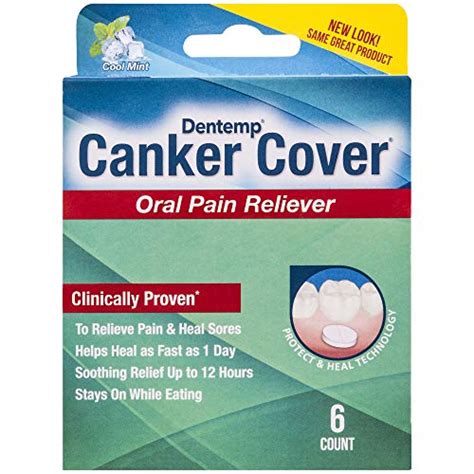 Dentemp Canker Cover Canker Sore Oral Pain Reliever 6 Counts