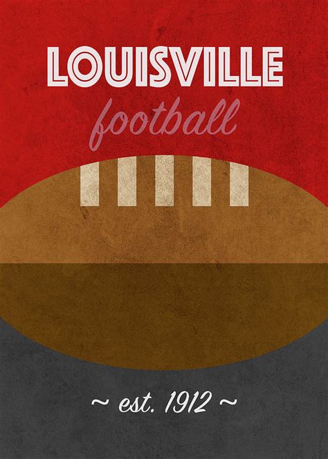 Louisville College Football Team Vintage Retro Poster Mixed Media By