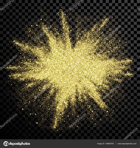 Gold Glitter Powder Shining Sparkles On Vector Transparent Background