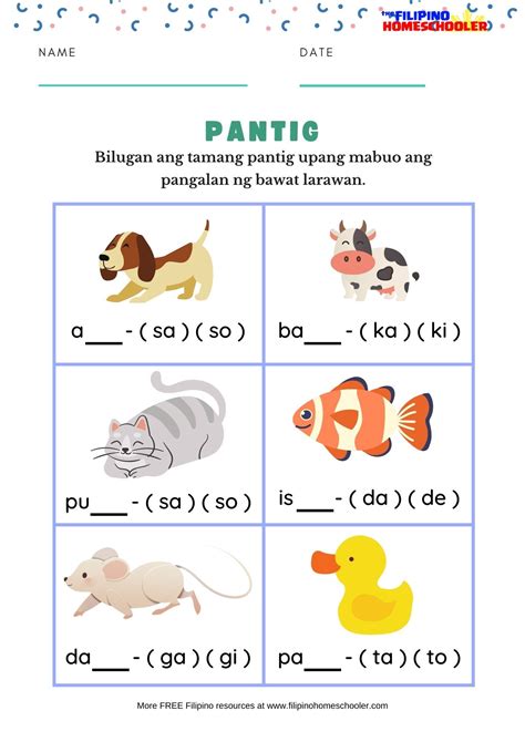 Worksheets For Grade 3 Vocabulary Worksheets Filipino Words Syllable