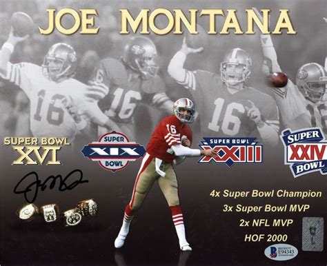 Joe Montana Autographed Signed 8x10 Photo San Francisco 49ers Beckett