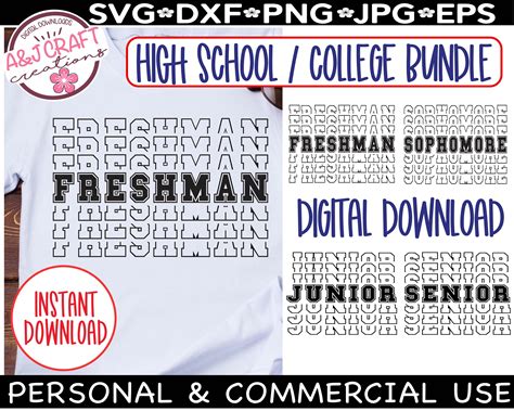 Freshman Sophomore Junior Senior Bundle SVG School Bundle Etsy