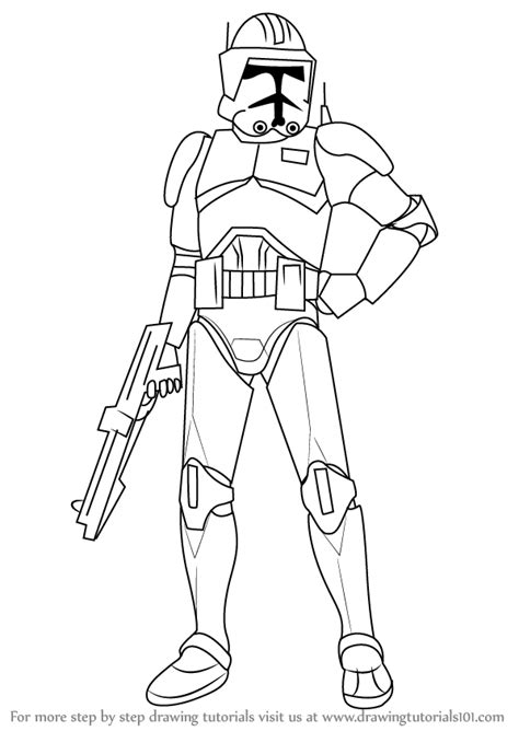 Learn How To Draw Cody From Star Wars Star Wars Step By Step