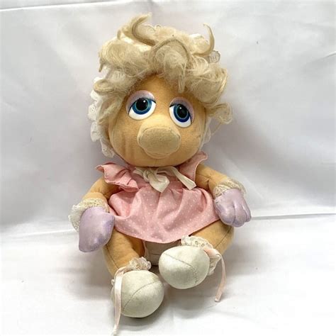 Vintage Muppet Babies Miss Piggy Plush Doll Hasbro Softies Etsy