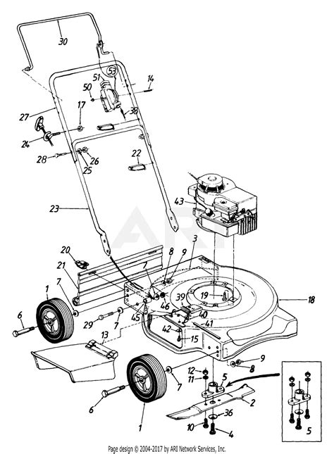 Mtd 114 040a190 20 Push Mower Gas 1994 Parts Diagram For Rotary Mower
