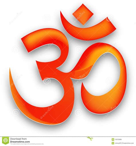 It is uttered at the beginning and end of hindu prayers. Red om stock vector. Image of buddhist, illustration ...