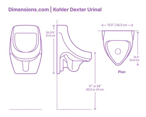 Kohler Dexter Urinal Dimensions Drawings Dimensions Com