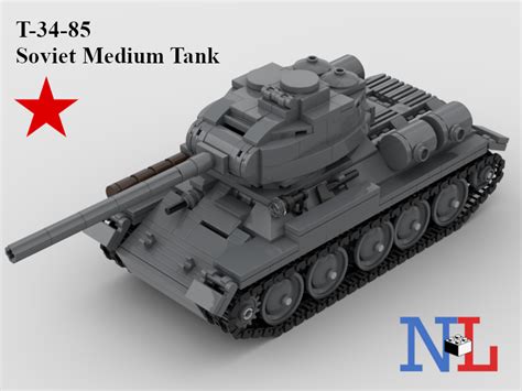 Lego Moc Ww2 T 34 85 Soviet Tank By Nlbricks Rebrickable Build With