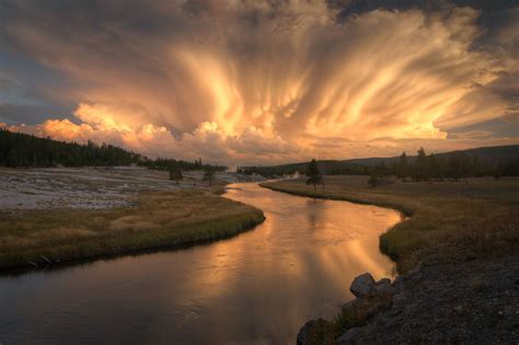 Firehole River Yellowstone National Park Sunset Photography Wildlife