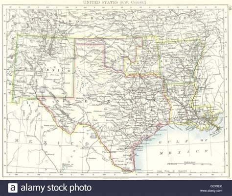Usa Sw Central New Mexico Texas Oklahoma Arkansas Louisiana 1897