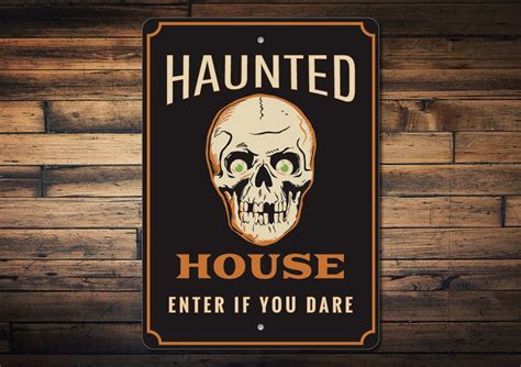 Haunted House Sign Scary Houses Sign Haunted Decor Scary Etsy