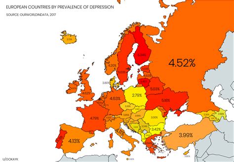 European Countries By Prevalence Of Depression Reurope
