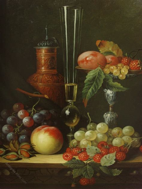 Antiques Atlas Still Life Oil Painting On Canvas Fruit And Vessels