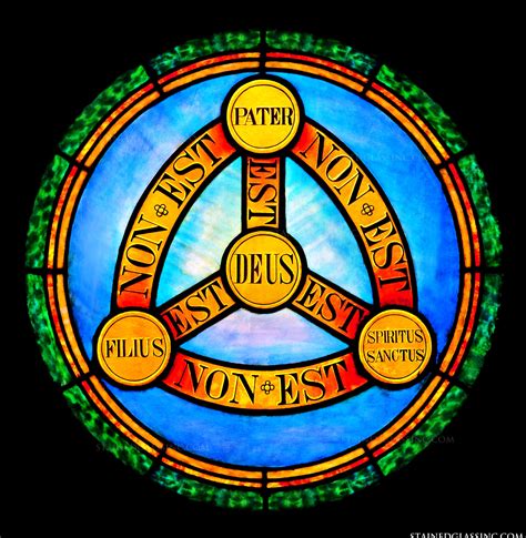 Holy Trinity Symbol Religious Stained Glass Window