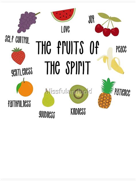 Fruits Of The Spirit Poster For Sale By Blissfulandbold Redbubble