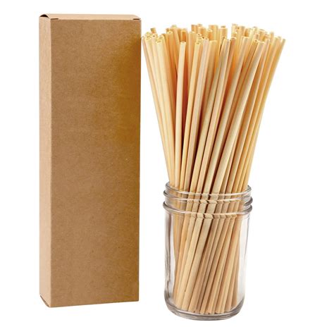 300 Pieces Compostable Wheat Drinking Straws Natural Organic