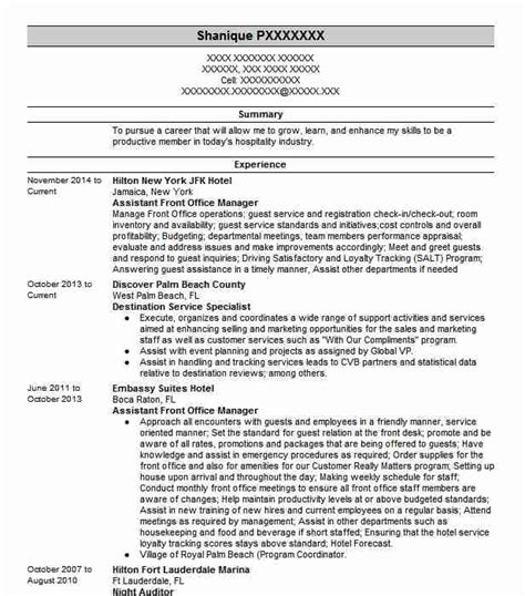 Office and front desk manager resume summary : Assistant Front Office Manager Resume Sample | LiveCareer