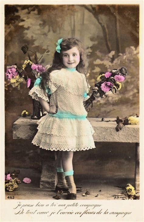 Vintage Postcard Adorable Little Girl The Graphics Fairy