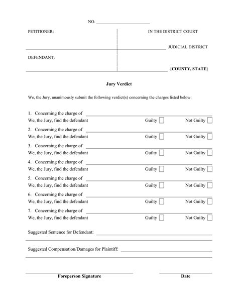 Jury Verdict Form Fill Out Sign Online And Download Pdf Templateroller