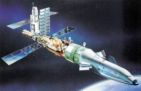 Esa Hermes Spaceplane Docks Early Stage Mir Soviet Orbital Base