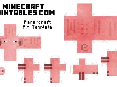 Minecraft Cow Template Free Printable Minecraft Pig Papercraft Template
