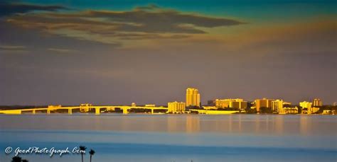 Reflected Sunset Downtown Clearwater Florida By Goodphotographcom