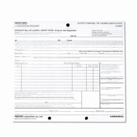 There are information areas for shipper, consignee and billing information with a additional space for special shipping instructions. Bill Of Lading Short form Template Beautiful Bettymills ...