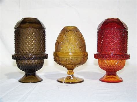 3 vintage glass fairy lamps