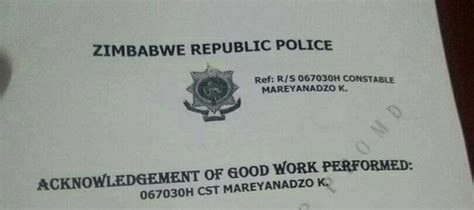 Zrp Officer Gets Commendation For Collecting More Than Daily Individual Target Pindula News
