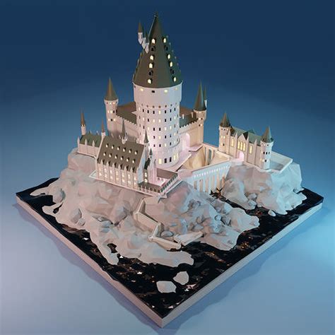 3d Model Hogwarts Castle From Harry Potter Vr Ar Low Poly Animated