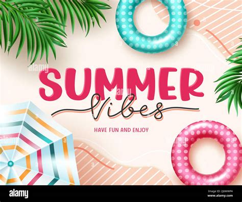Summer Vibes Vector Background Design Summer Vibes Text With Floaters