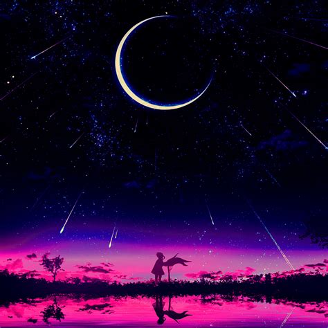 2048x2048 Resolution Cool Anime Starry Night Illustration Ipad Air