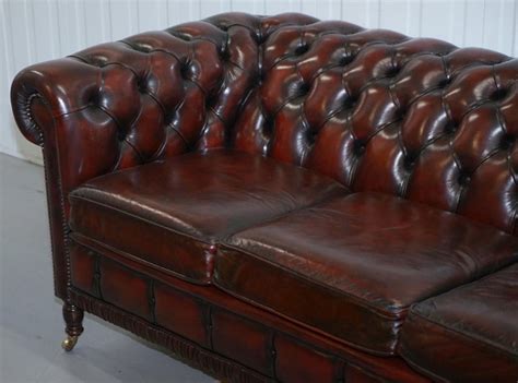 Chesterfield legs vary from around four inches tall to about six inches. Restored Bordeaux Leather Chesterfield Club Suite Armchair ...