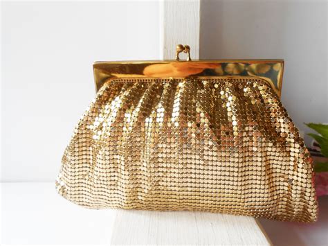 Whiting Davis Gold Evening Bag Gold Mesh Clutch Bag Small Etsy In
