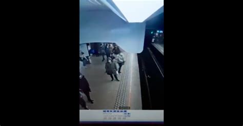 Video Shows Shocking Moment Man Sneaks Up And Deliberately Pushes Woman In Front Of Train
