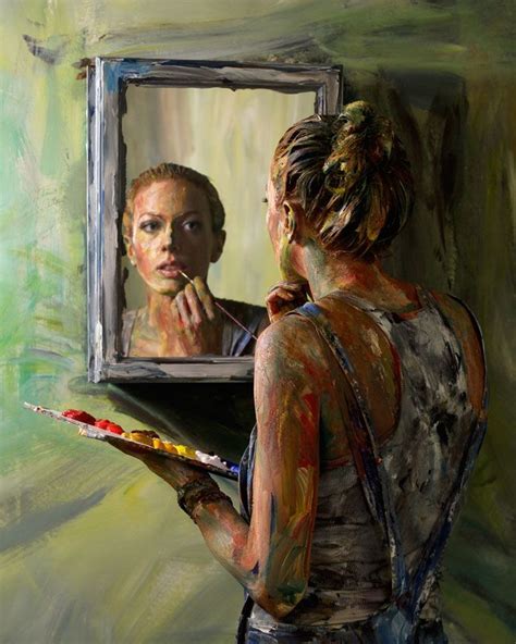 Self Reflection At The Untitled Space Portraiture Art Art Painting Reflection Art