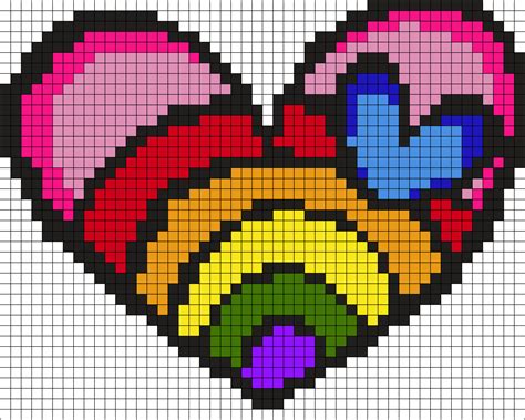 Heart Pixel Perler Bead Pattern Bead Sprites Simple F