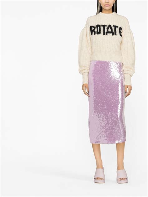Rotate Sequin Embellished Pencil Skirt Farfetch