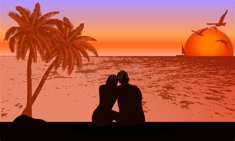 Couple Silhouette Beach Stock Illustrations 4 801 Couple Silhouette Beach Stock Illustrations