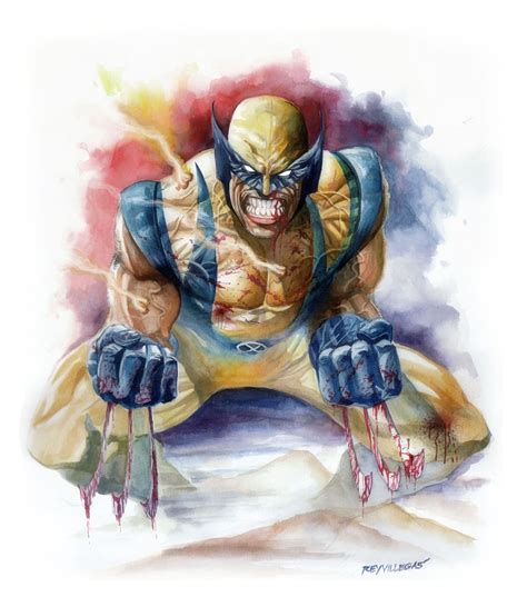 Wolverine Watercolor In Rey Villegass My Art Comic Art Gallery Room