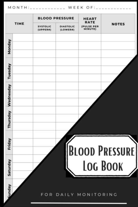 Blood Pressure Log Book Simple Daily Blood Pressure Tracker
