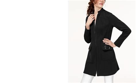 inc international concepts i n c stand collar ponté knit zip coat created for macy s and reviews