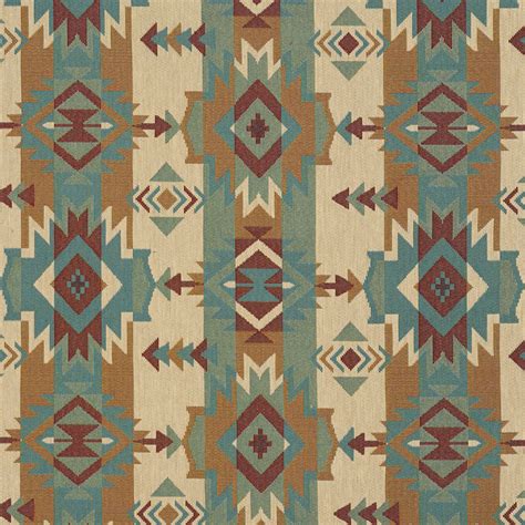 Teal And Beige And Green Geometric Or Country Or Southwestern Stripe