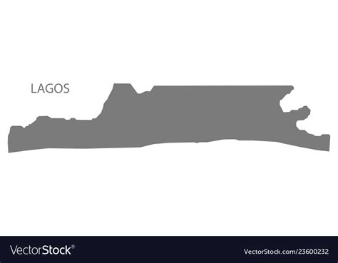 Lagos Nigeria Map Grey Royalty Free Vector Image