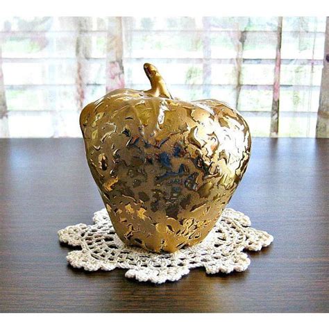 Available for select décor items purchased by phone or online only, not available in stores. Collectible 24K Gold Apple Decor Ceramic Apple Wall Vase 24 Karat Gold... (€28) liked on ...