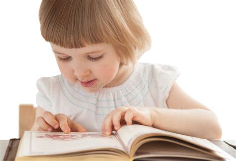 Pretty Little Girl Reading An Interesting Book Stock Photo Image Of